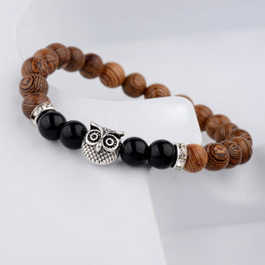 Owlsome Woodgrain Beads Bracelet - Owlsome Bracelets